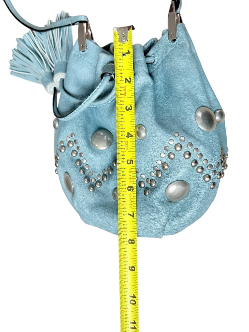 Isabel Marant Kylio bag a light blue butter soft leather construction bucket - Picture 4 of 10